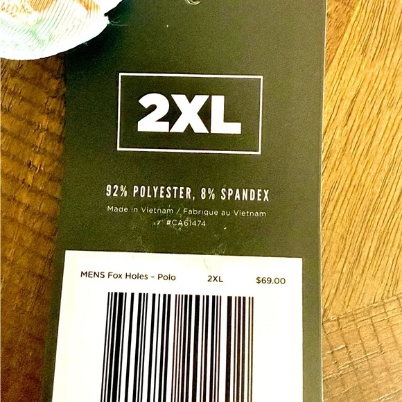 WAGGLE GOLF “Fox Hole” Men’s Print Polo 2XL - Picture 8 of 8